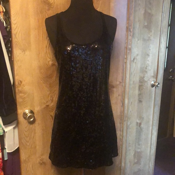 Black Sequin Mini Dress 👗 By Celine by Champion - Picture 3 of 14